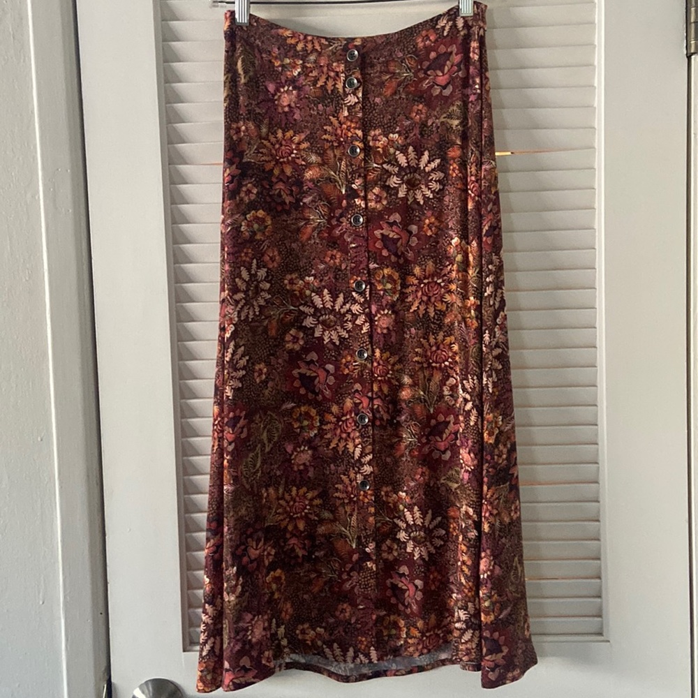 Kachel x Anthropologie button front skirt